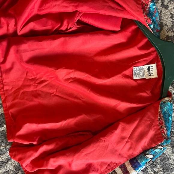 Vintage Lesley Fay Evenings sequin jacket size PL - Picture 5 of 8